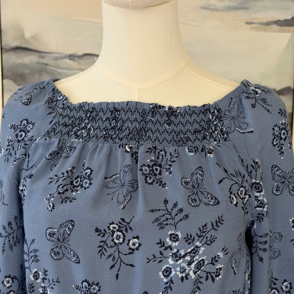 Epic Threads Girls Boho Blue Floral Long Sleeve Dress - Picture 10 of 14